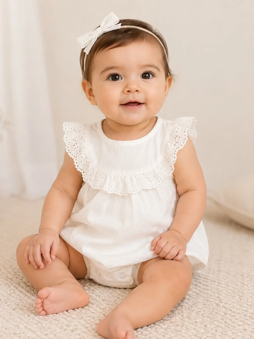 Carter’s Baby Girl White Eyelet Lace Bodysuit Dress NWT